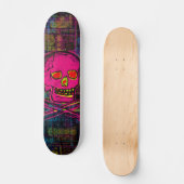 Skateboard Calavera mexicaine, crâne rouge et noir (Recto)