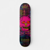 Skateboard Calavera mexicaine, crâne rouge et noir (Devant)