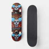 Skateboard Calaveras de Dia de los Muertos Winged (Recto)