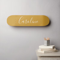 Calligraphie Chic Personnalisée Nom Mustard Jaune