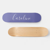 Skateboard Calligraphie Chic Personnalisée Nom Purple (Horz)