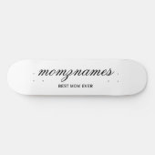 Skateboard Calligraphie de nom personnalisée Meilleure Maman (Horz)