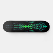 Skateboard Calmar tribal de tatouage de pieuvre - vert sur no (Horz)