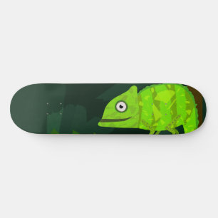 Skateboard Caméléon vert mignon