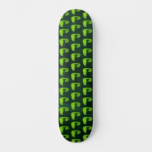 Skateboard Caméléon vert mignon (Recto)