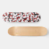 Skateboard Camion numérique noir blanc Motif rouge (Horz)