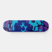 Skateboard Camouflage bleu foncé et violet (Horz)