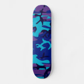 Skateboard Camouflage bleu foncé et violet (Recto)