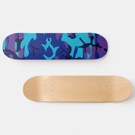 Skateboard Camouflage bleu foncé et violet (Horz)