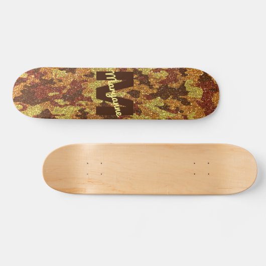 Skateboard Camouflage d'automne Parties scintillant Orange Ch (Horz)