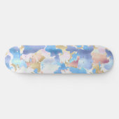 Skateboard Camouflage Métallique Rose Bleu Or Abstrait (Horz)