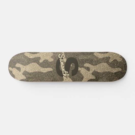 Skateboard Camouflage Parties scintillant d'or Monogramme per (Horz)