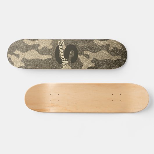 Skateboard Camouflage Parties scintillant d'or Monogramme per (Horz)