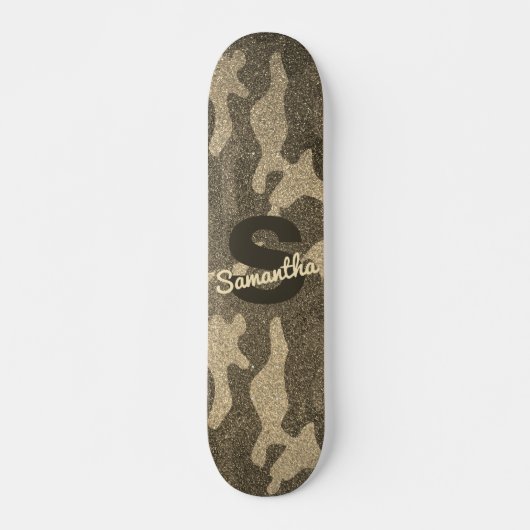 Skateboard Camouflage Parties scintillant d'or Monogramme per (Devant)
