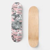 Skateboard Camouflage rose et gris, Militaire, Armée (Recto)