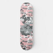 Skateboard Camouflage rose et gris, Militaire, Armée (Recto)