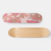 Skateboard Camouflage Rose Gold Blush Pink Camo Motif de l'ar (Horz)