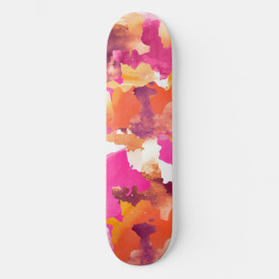 Skateboard Camouflage rose orange