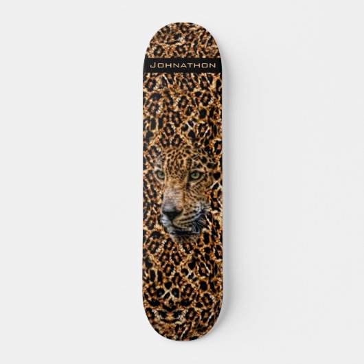 Skateboard Camouflage sauvage exotique de chat de fourrure (Devant)