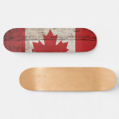 Skateboard Canada Flag on Old Wood (Horz)