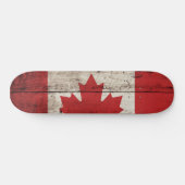 Skateboard Canada Flag on Old Wood (Horz)