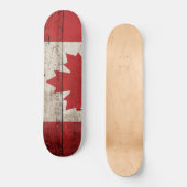 Skateboard Canada Flag on Old Wood (Recto)