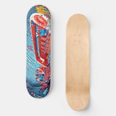 Skateboard Canal Voilier Bateau Eau calme Paysage Peinture Ar (Recto)