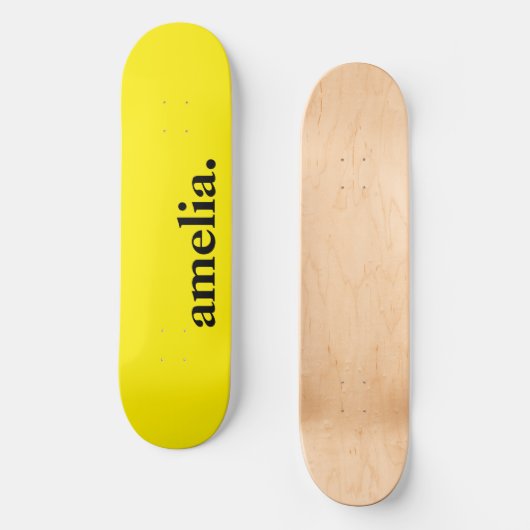 Skateboard Canary Jaune Couleur Solide Nom élégant (Recto)