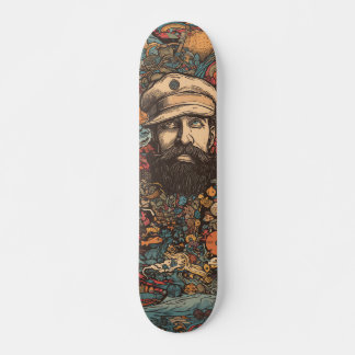 Skateboard Capitaine psychédélique colorée Nemo