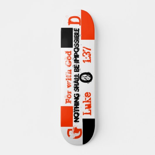 Skateboard Car avec Dieu, rien ne sera impossible, G, O... (Devant)