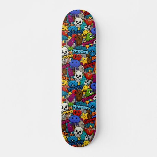 Skateboard Caractères graffitis colorés Motif (Devant)