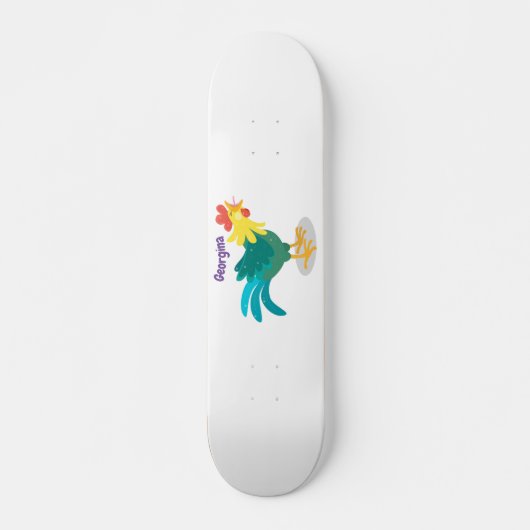 Skateboard Caricature amusante du coq à rames (Devant)