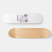 Skateboard Caricature axolotl rose adorable (Horz)