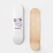Skateboard Caricature axolotl rose adorable (Recto)