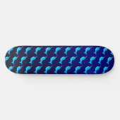 Skateboard Caricature bleu narval motif sur Navy Blue (Horz)