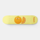 Skateboard Caricature d'agrumes d'orange (Horz)