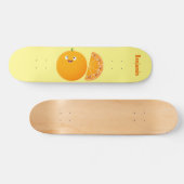 Skateboard Caricature d'agrumes d'orange (Horz)