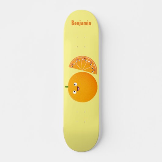 Skateboard Caricature d'agrumes d'orange (Devant)