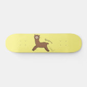 Skateboard Caricature d'alpaga brun joli (Horz)
