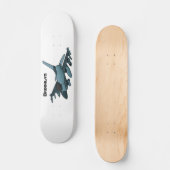 Skateboard Caricature d'avion de chasse militaire (Recto)