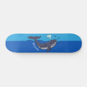 Skateboard Caricature de baleine mignonne et de baleine de ve (Horz)