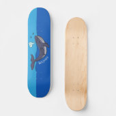 Skateboard Caricature de baleine mignonne et de baleine de ve (Recto)