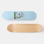 Skateboard Caricature de bande de gibbon joyeux (Horz)