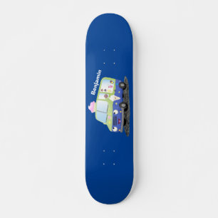 Skateboard Caricature de camion de glace joli