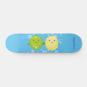Skateboard Caricature de chaux de citron joyeux (Horz)