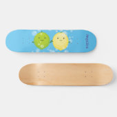 Skateboard Caricature de chaux de citron joyeux (Horz)