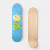 Skateboard Caricature de chaux de citron joyeux (Recto)