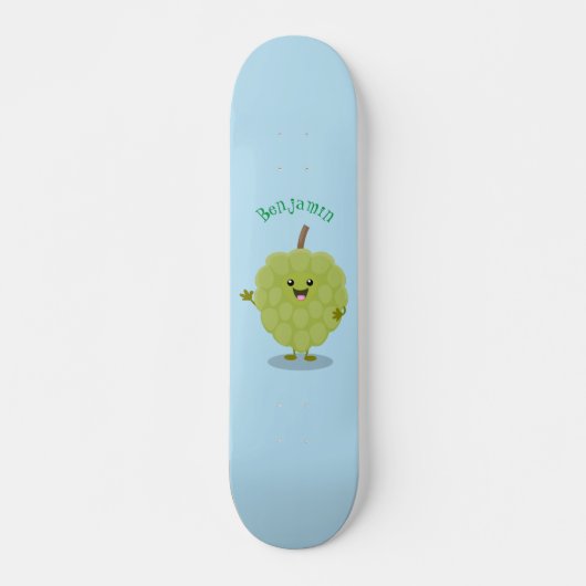 Skateboard Caricature de chérimoya à la crème anglaise (Devant)