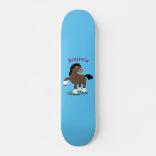 Skateboard Caricature de cheval de trait de Cute Clydesdale