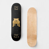 Skateboard Caricature de chien mignon. Chien-taureaux rouge. (Recto)
